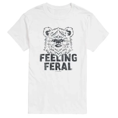 Men's -  - Feeling Feral Ewok Short Sleeve Graphic T-Shirt white