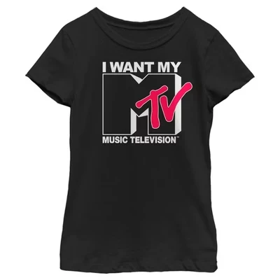 Женская футболка I Want My Music Television черного цвета