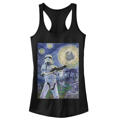 Женская майка STAR WARS Stormtrooper Starry Night, черная