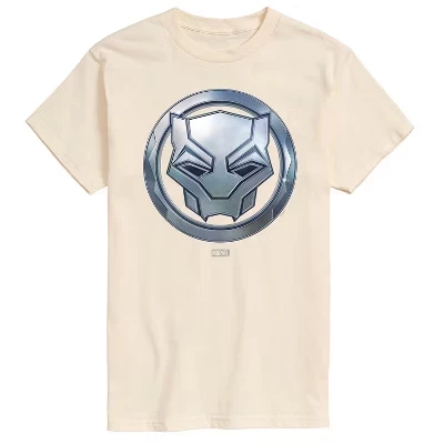 Men's -  - Black Panther Circle Logo Short Sleeve Graphic T-Shirt cream