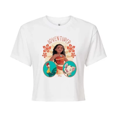 Женская укороченная футболка с рисунком Moana Hei Hei Pua Adventurer, белая