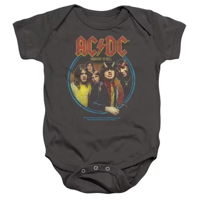 Детское боди ACDC Highway To Hell для новорожденных, цвет древесного угля