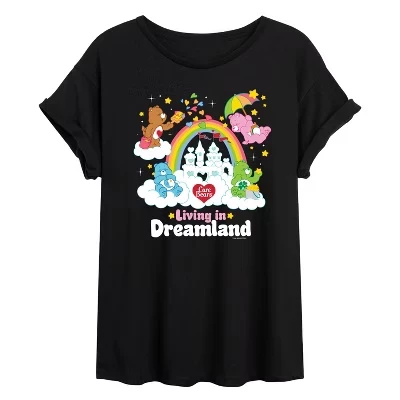 Женская футболка с объемным рисунком Living In Dreamland черного цвета