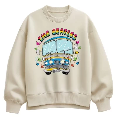 Женская толстовка Magical Mystery Tour Bus Oversize из флиса Crew кремового цвета
