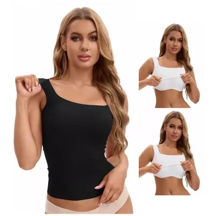 Женские майки INSPIRE CHIC с лифом, U‑спинка, черные/белые