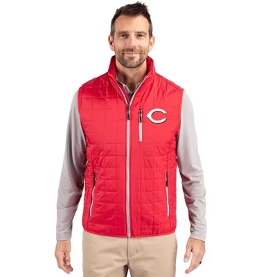 Cincinnati Reds Мужской пуховик Rainier PrimaLoft® с эко-изоляцией на молнии для больших и высоких мужчин, красный