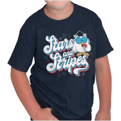 Футболки с круглым вырезом Tootsie Owl USA Stars and Stripes для мальчиков и девочек с лицензией