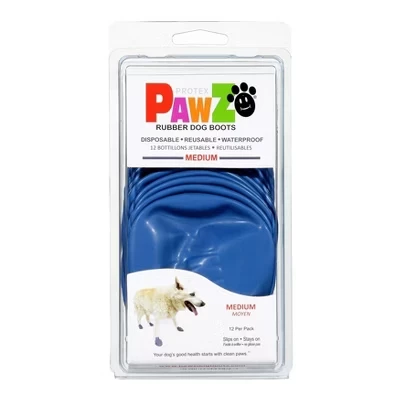 Резиновые ботинки для собак Pawz, 12 шт., синие