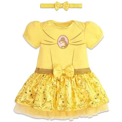 Платье для младенцев Disney Princess с повязкой, желтое