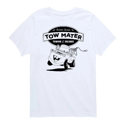Футболка с коротким рукавом Tow Mater Towing And Salvage белого цвета с графическим рисунком