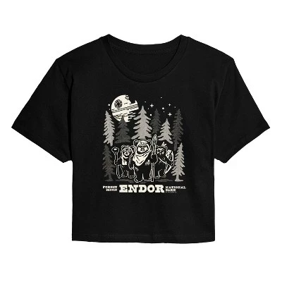 Women's -  - Endor Wildlife Cropped Graphic T-Shirt black