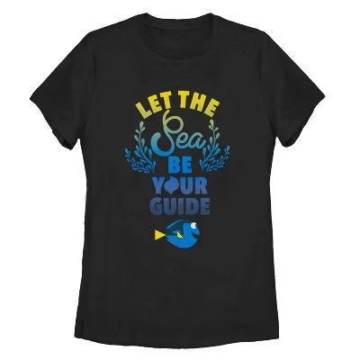 Женская футболка Let the Sea be Your Guide черного цвета