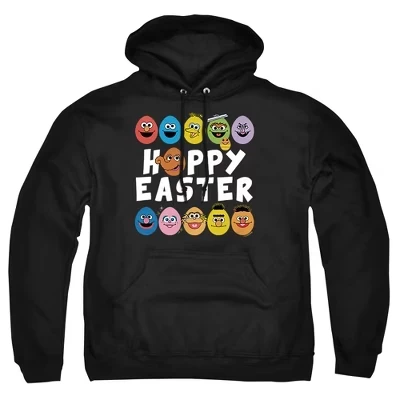 Мужская толстовка с капюшоном Hoppy Easter Character Eggs Pull-Over черного цвета