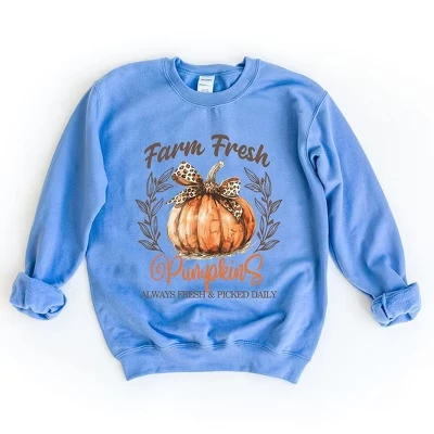 Женская толстовка с рисунком Coquette Farm Fresh Pumpkin синего цвета