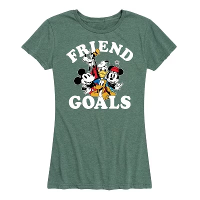 Женская футболка с коротким рукавом Friend Goals и графическим рисунком heather juniper