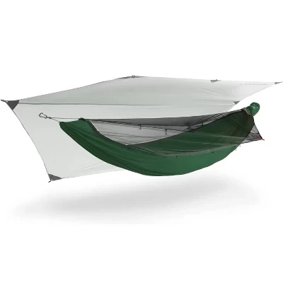 Всесезонная палатка-гамак Mantis All-In-One для кемпинга/пешего туризма с москитной сеткой, Rainfly, Быстрая установка, зеленый нейлон