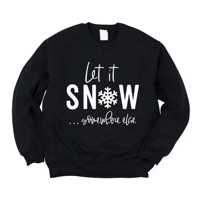 Женская толстовка с рисунком Let It Snow Somewhere Else midnight