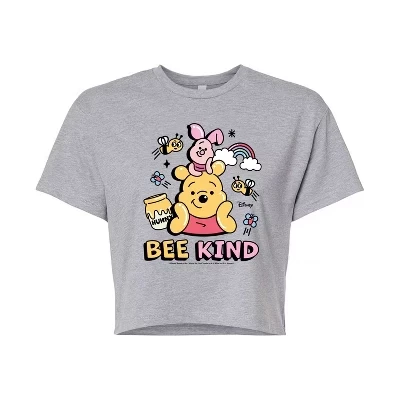 Женская укороченная футболка Disney Bee Kind, серая