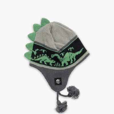 Шапка для мальчиков Turtle Fur Dr. Dino с ушами, серая