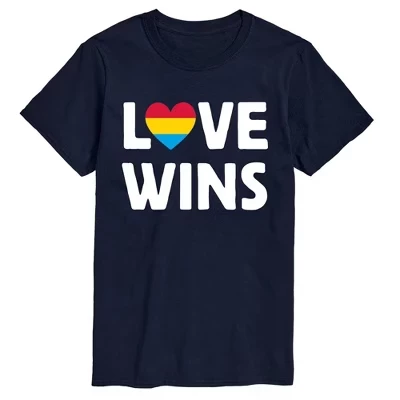 Мужская футболка с коротким рукавом Love Wins с графическим рисунком