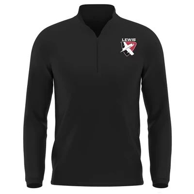 Мужской пуловер Lewis University Active Sport на молнии 1/4 с логотипом на левой стороне груди, черный