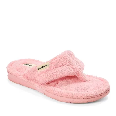 Женские шлепанцы Dearfoams Wrenley Terry, кораллово-кремовые
