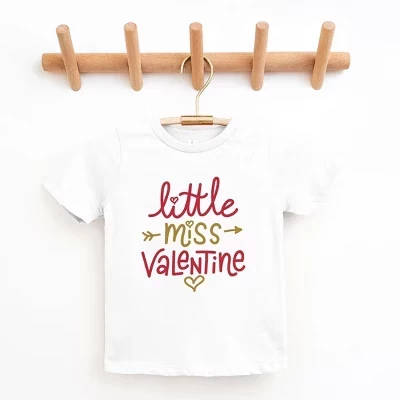 Футболка для малышей Little Miss Valentine с коротким рукавом белого цвета