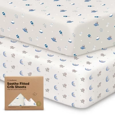 простыни для детской кроватки 2pk Soothe, нейтральные, органические, подходят для стандартного детского матраса cosmo размером 52x28 см