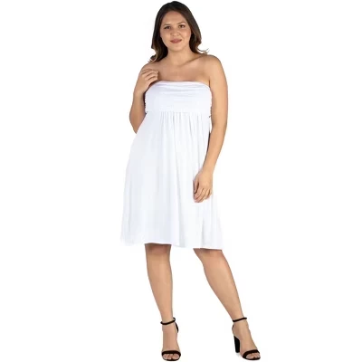Женское платье 24seven Comfort Apparel без бретелей, белое