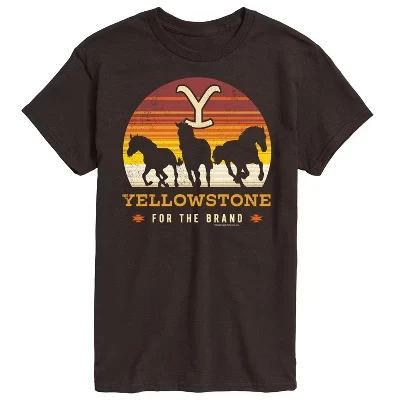 Мужская футболка Yellowstone Wild Horses, коричневая