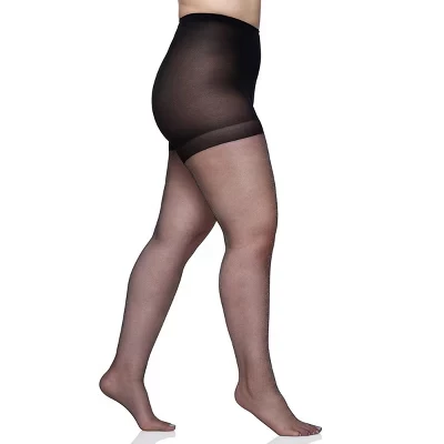 Колготки Queen Shimmers Ultra Sheer Control Top с носком в виде сандалии - 4412 черный