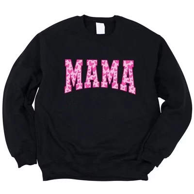 Женская толстовка с рисунком Mama Pink Hearts midnight