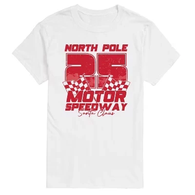 Мужская футболка с коротким рукавом North Pole Motor Speedway белого цвета с графическим рисунком