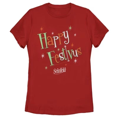 Женская футболка Happy Festivus красного цвета