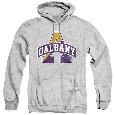 Унисекс худи NCAA Albany Distressed Primary, серый меланж