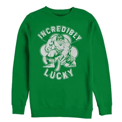 Мужская толстовка с изображением Халка на День Святого Патрика Incredibly Lucky Clover