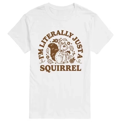Мужская футболка с коротким рукавом I'm Literally Just a Squirrel белого цвета с графическим принтом