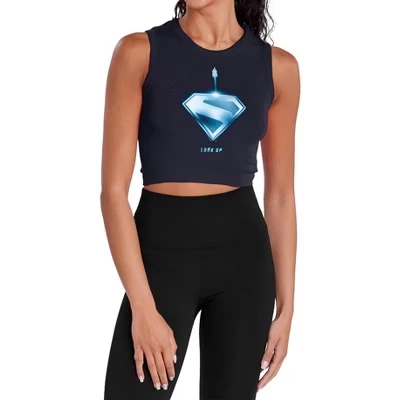 Женский кроп-топ Superman Look Up Shield, синий