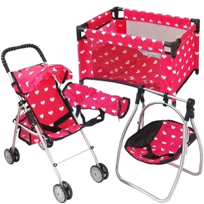 Мебель для кукол The New York Doll Collection 3 в 1, розовая