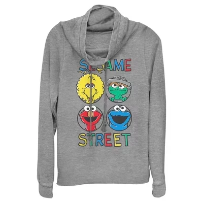 Подростковая толстовка Sesame Street, серый меланж