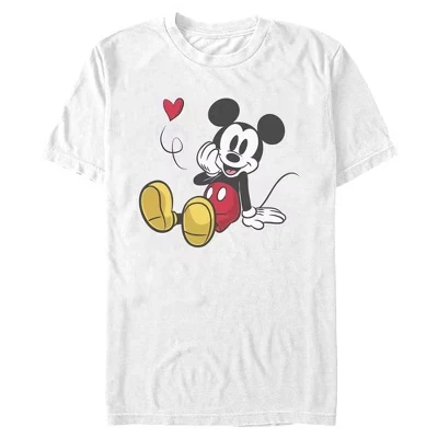 Мужская футболка Mickey & Friends Flying Heart Cute Pose белого цвета