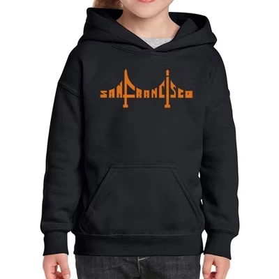 Толстовка с капюшоном Girl's Word Art - San Francisco Bridge black