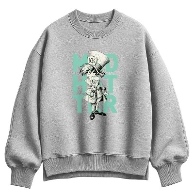 Женская толстовка Athletic Heather из флиса оверсайз от Mad Hatter - Alice In Wonderland - Безумный шляпник