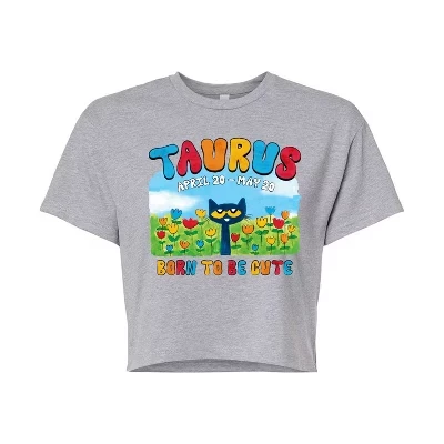 Женская укороченная футболка Taurus с рисунком heather grey