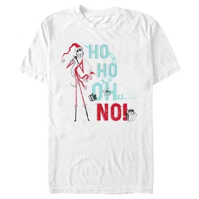 Мужская футболка Ho Ho Oh No Sandy Claws белого цвета