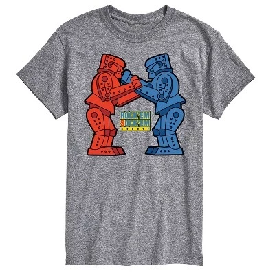 Мужская футболка Rock Sock Em Robots с коротким рукавом и графическим рисунком athletic heather