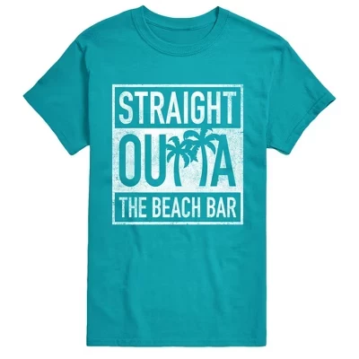 Мужская футболка с коротким рукавом Straight Outta the Beach Bar синего цвета с графическим рисунком