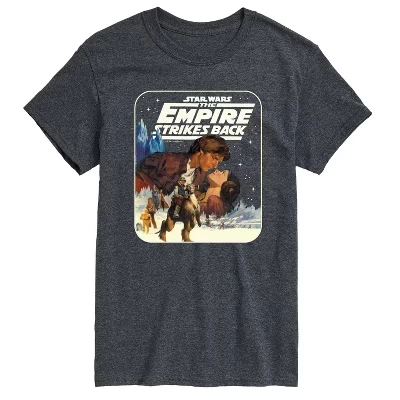 Мужская футболка с коротким рукавом Han Leia Empire наносит ответный удар с графическим рисунком heather charcoal