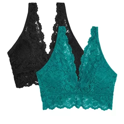 Женский бралет Smart Sexy Signature Lace Deep V, фанфаре/черный