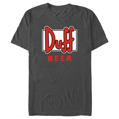 Мужская футболка с логотипом пива Duff Beer цвета древесного угля